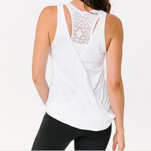 NWT Zyia White Fancy V Tank Small